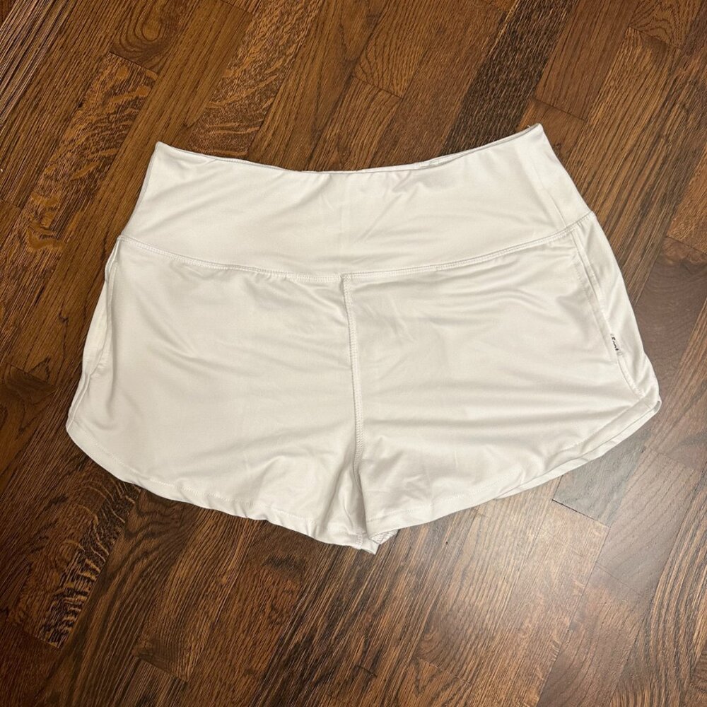 Feat White Stretchy Shorts